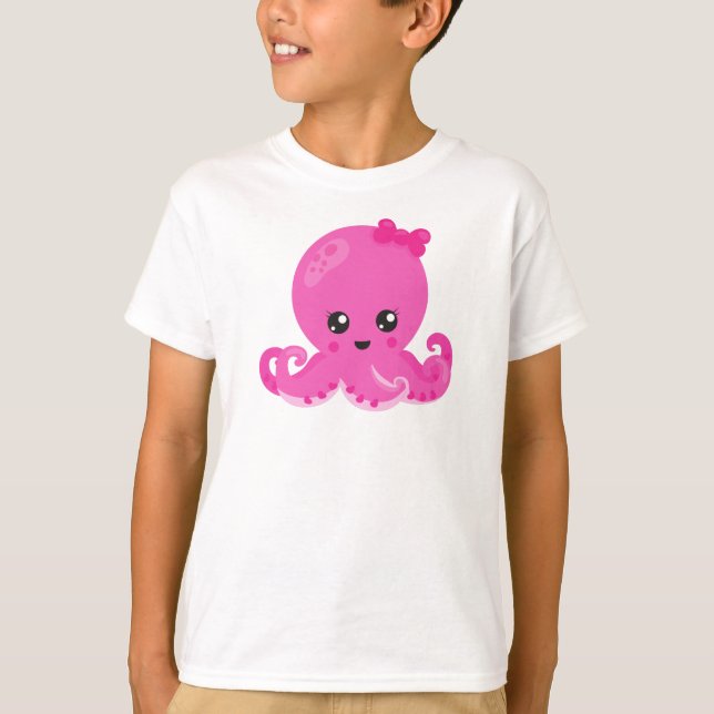 Camiseta Octopus lindo, pulpo pequeño, pulpo bebé, corazón (Anverso)