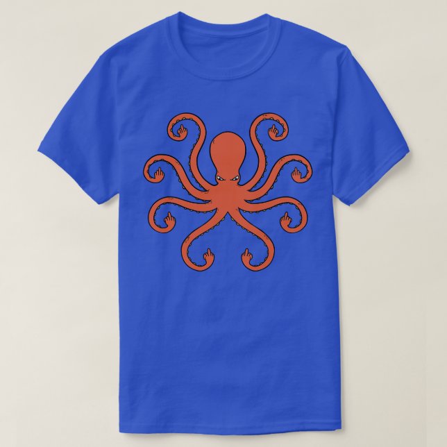 Camiseta Octopus Middle Fingers TShirt (Diseño del anverso)