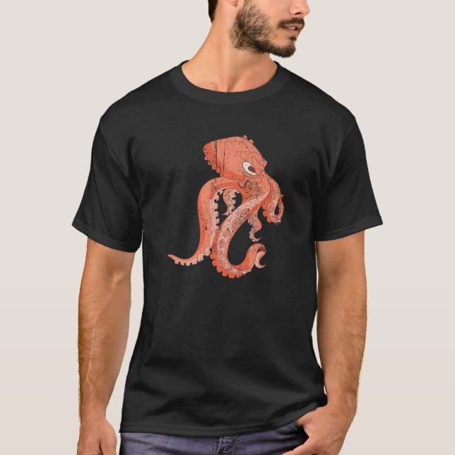 Camiseta Octopus monstrual del mar de los animales oceánico (Anverso)