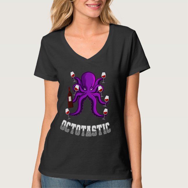 Camiseta Octopus para beber vino (Anverso)