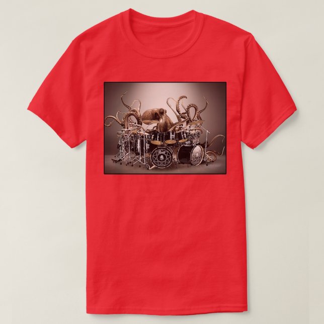 Camiseta Octopus Playing Drums Parody  (Diseño del anverso)