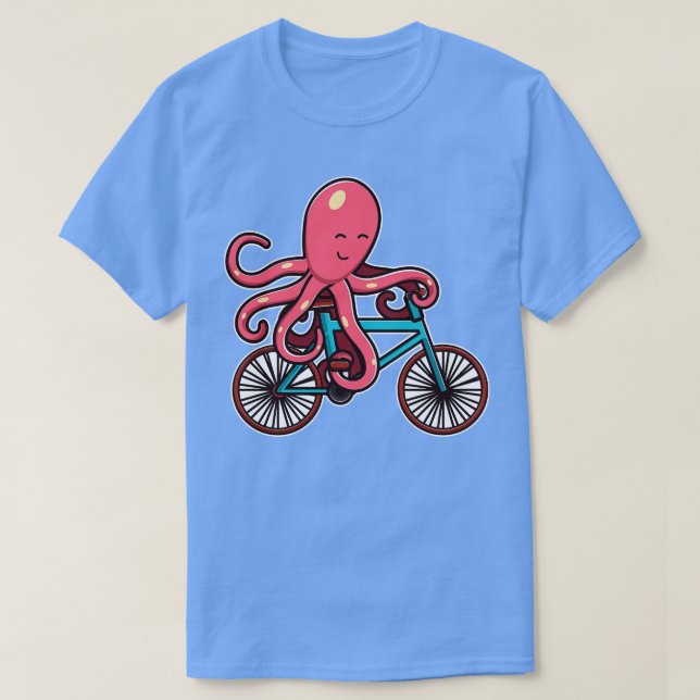 Camiseta Octopus Riding Bicicleta regalos de diseño de pulp (Diseño del anverso)