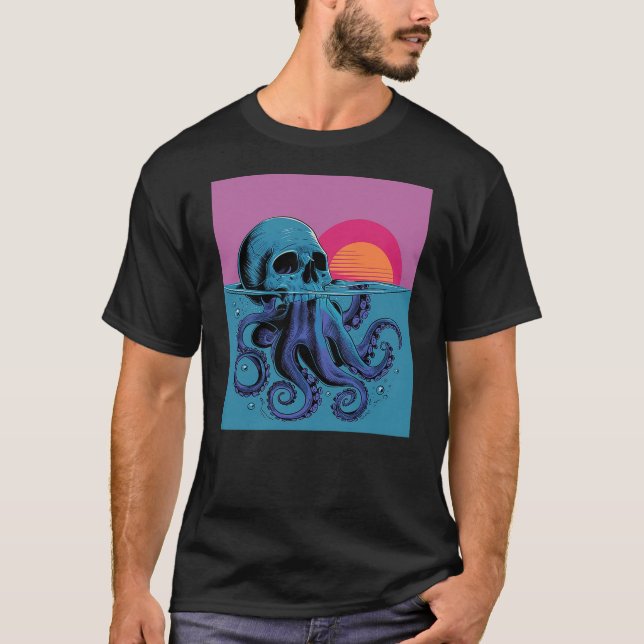Camiseta Octopus Skull Halloween Skeleton Graphic Men Women (Anverso)
