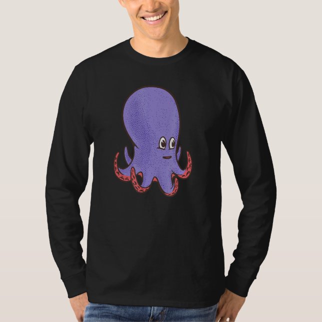 Camiseta Octopus sonriente morado (Anverso)