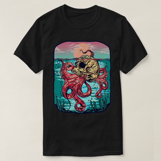 Camiseta Octopus Sugar Skull Gráfico Kraken Octopus (Diseño del anverso)