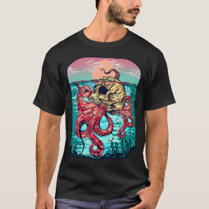 Camiseta Octopus Sugar Skull Gráfico Kraken Octopus