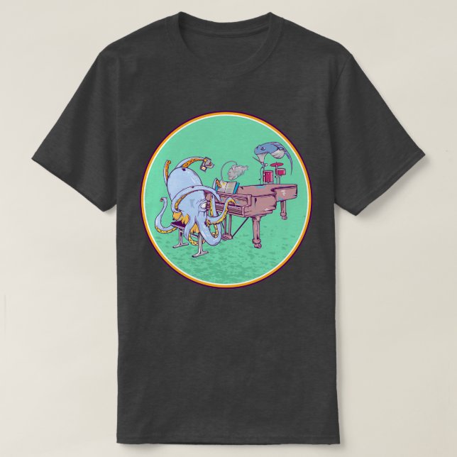 Camiseta Octopus Tocando piano (Diseño del anverso)