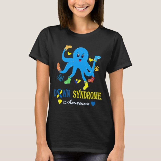 Camiseta Octopus Wear Socks T21 World Down Syndrome Awarene (Anverso)