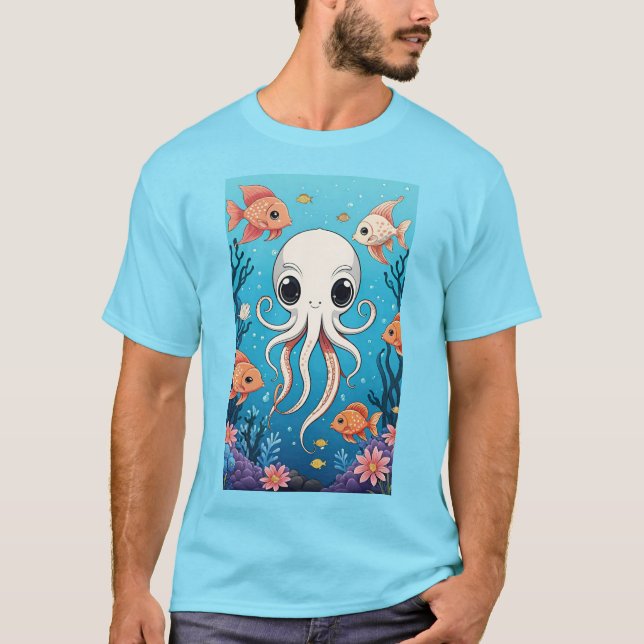 Camiseta Octopus y peces (Anverso)