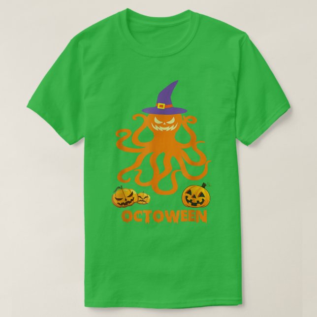 Camiseta Octoween Happy Halloween Funny Octopus Pumpkin con (Diseño del anverso)