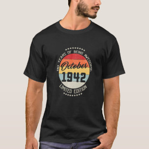 Camiseta Octubre 1942 80º Cumpleaños 80 Años De Ser Aweso