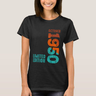 Camiseta Octubre 1950 Año 1950 Retro 1950 Vintage 1950 Sin