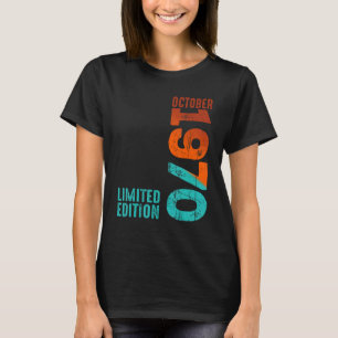 Camiseta Octubre 1970 Año 1970 Retro 1970 Vintage 1970 Sin