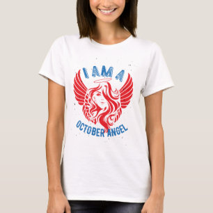 Camiseta Octubre Ángel Cumpleaños presente