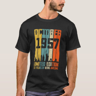 Camiseta Octubre de 1957 T Regalos de cumpleaños de 63 años
