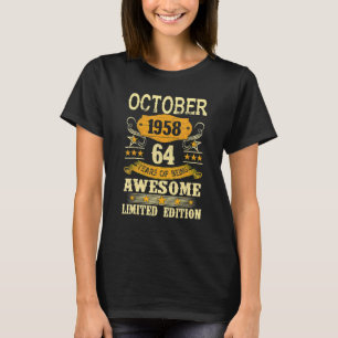 Camiseta Octubre De 1958 64 Años De Ser Increíble