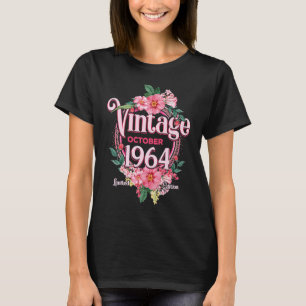 Camiseta Octubre de 1964 Cumpleaños 56 Flores