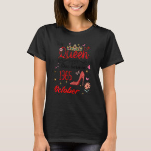 Camiseta Octubre De 1965 Cumpleaños De Esta Reina Nació En