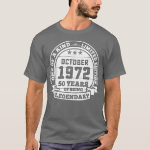Camiseta Octubre de 1972 50 Regalo de cumpleaños 50 años de