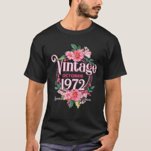 Camiseta Octubre De 1972 Regalo De Cumpleaños 48Th Flowers