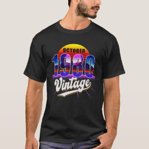Camiseta Octubre De 1980 Retro 41Vaporwave 40S