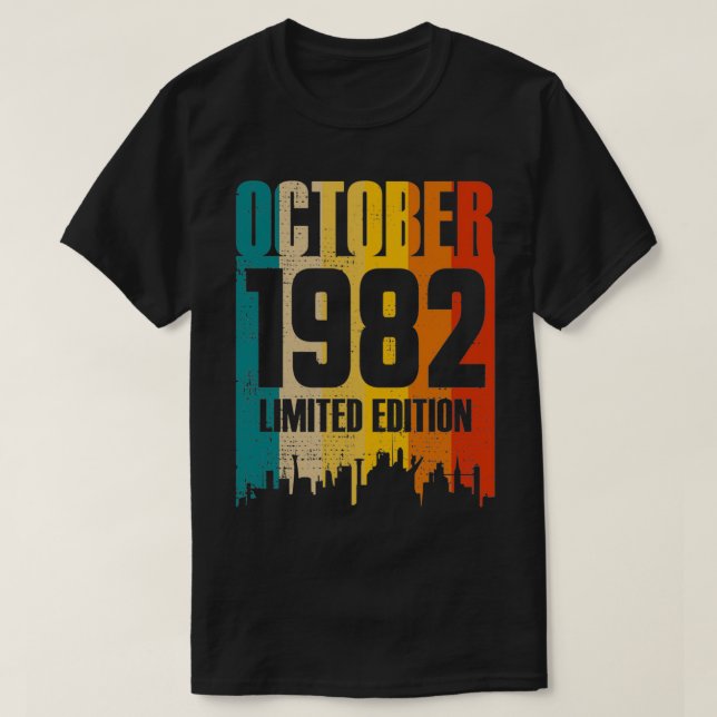 Camiseta Octubre de 1982 Edición limitada de cumpleaños de  (Diseño del anverso)