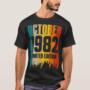 Camiseta Octubre de 1982 Edición limitada de cumpleaños de 