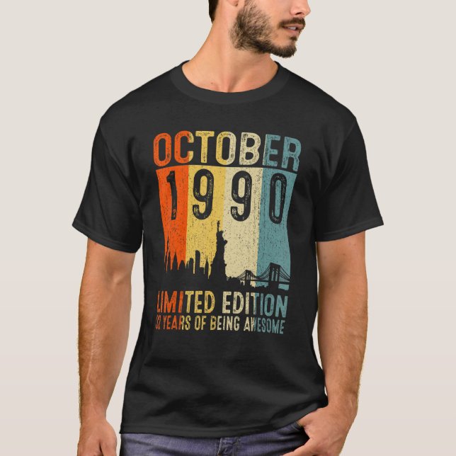 Camiseta Octubre De 1990 32 Años De Ser Maravilloso 32º Nac (Anverso)