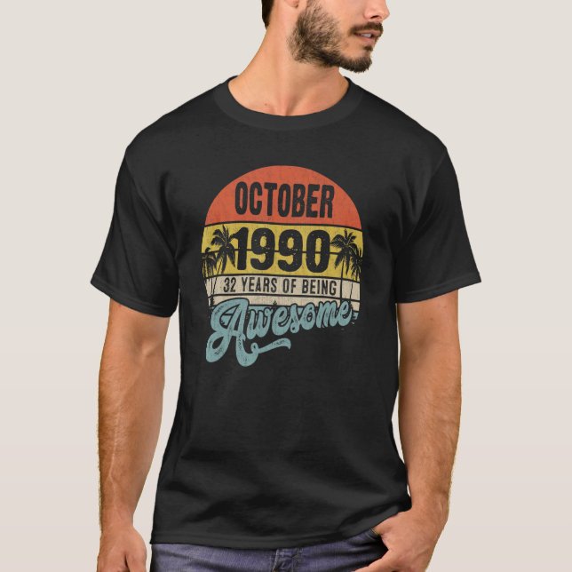 Camiseta Octubre De 1990 32 Años De Ser Maravilloso 32º Nac (Anverso)