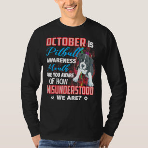 Camiseta Octubre Es El Mes De Conciencia De Pitbull