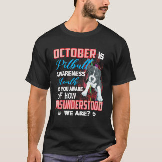 Camiseta Octubre Es El Mes De Concienciación De Pitbull En 