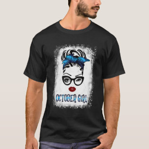 Camiseta Octubre Nació En Octob Una Mujer Ojo Chica Wink