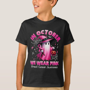 Camiseta Octubre Nosotros Vestimos Rosa Bruja Fantasma Cánc
