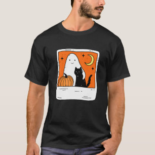 Camiseta Octubre Por Siempre Con Calabaza Funera Y Gato Neg