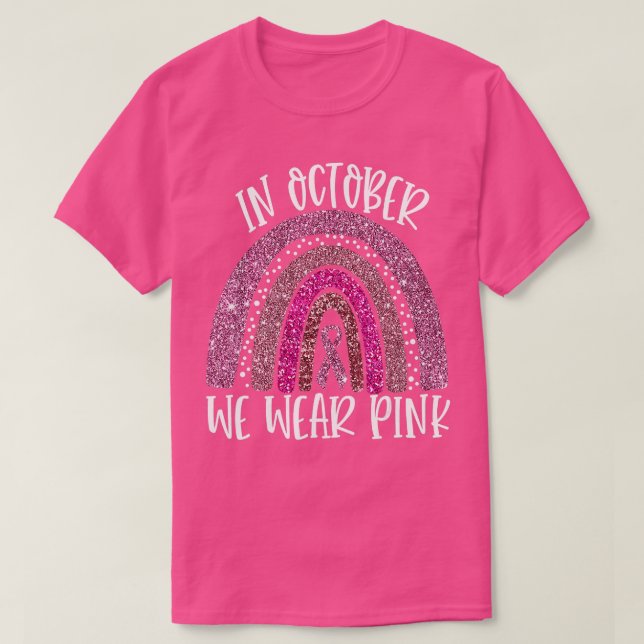 Camiseta Octubre Usamos Awarene De Cáncer De Pisa Rosada (Diseño del anverso)