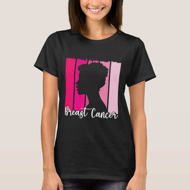 Camiseta Octubre Usamos Cance De Mama De Mujeres Afro Negra (Anverso)