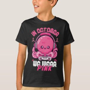 Camiseta Octubre Usamos Niño Que Juega A Niños Con Cáncer D