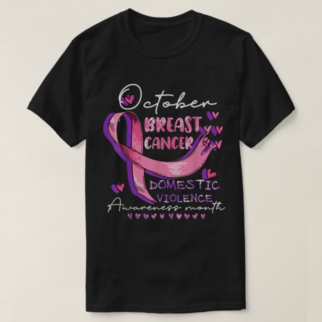Camiseta Octubre Violencia doméstica y advertencias sobre e (Diseño del anverso)