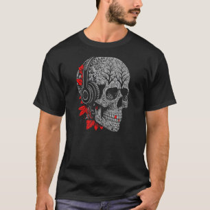 Camiseta Ocultación artística del cráneo decorativa y abert