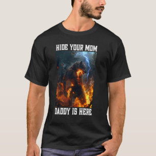 Camiseta Ocultar A Tu Mamá Papá Está Aquí Werewolf Meme Cri