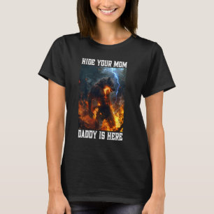 Camiseta Ocultar A Tu Mamá Papá Está Aquí Werewolf Meme Cri
