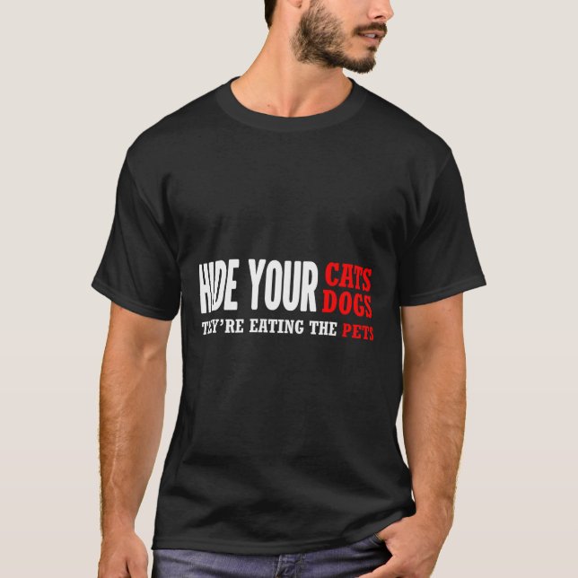 Camiseta Ocultar tus gatos votando las elecciones de Trump  (Anverso)