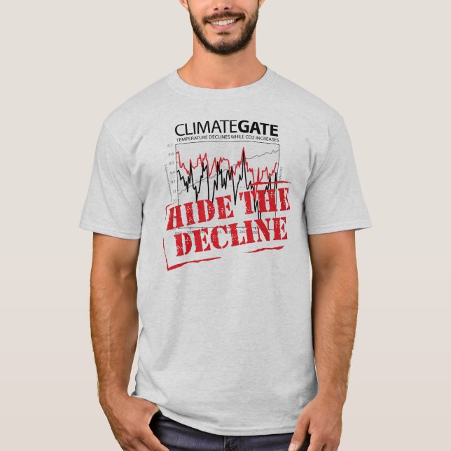 Camiseta Oculte la disminución - Climategate (Anverso)