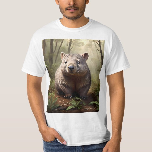 Camiseta "Oculto en el Bush: un wombat australiano salvaje" (Anverso)