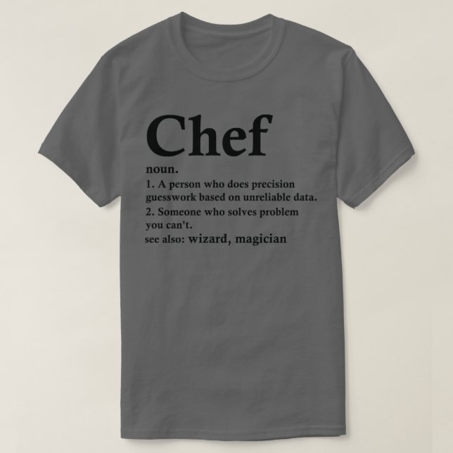 Camiseta Ocupación de Cocina de Línea divertida de definici (Diseño del anverso)