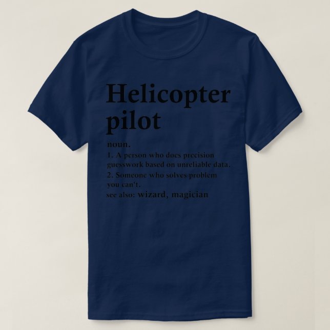 Camiseta Ocupación divertida de la definición del piloto de (Diseño del anverso)