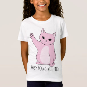 Camiseta Ocupado haciendo nada divertido niños gatos