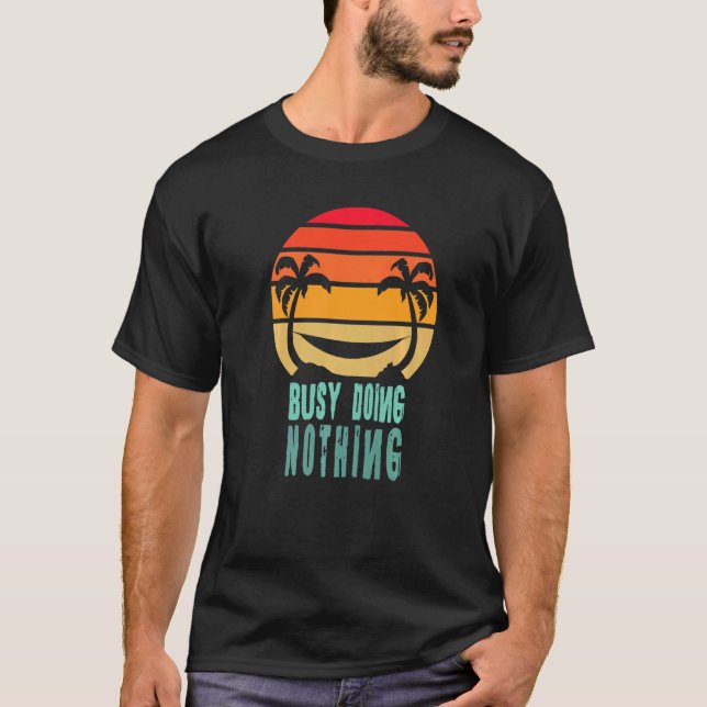 Camiseta Ocupado No Haciendo Nada Hamaca Sunset (Anverso)