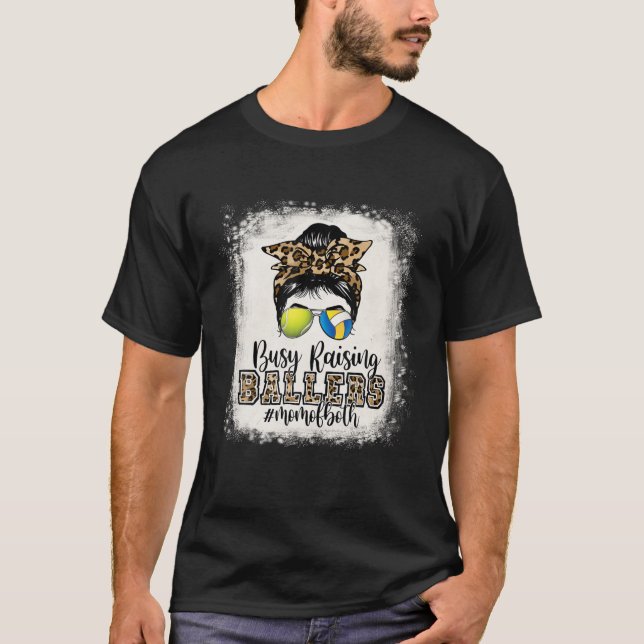 Camiseta Ocupados Cazando Ballers Mamá De Ambos Voleibol De (Anverso)