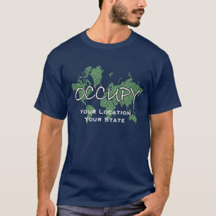 Camiseta OCUPE la plantilla del texto de la ubicación del